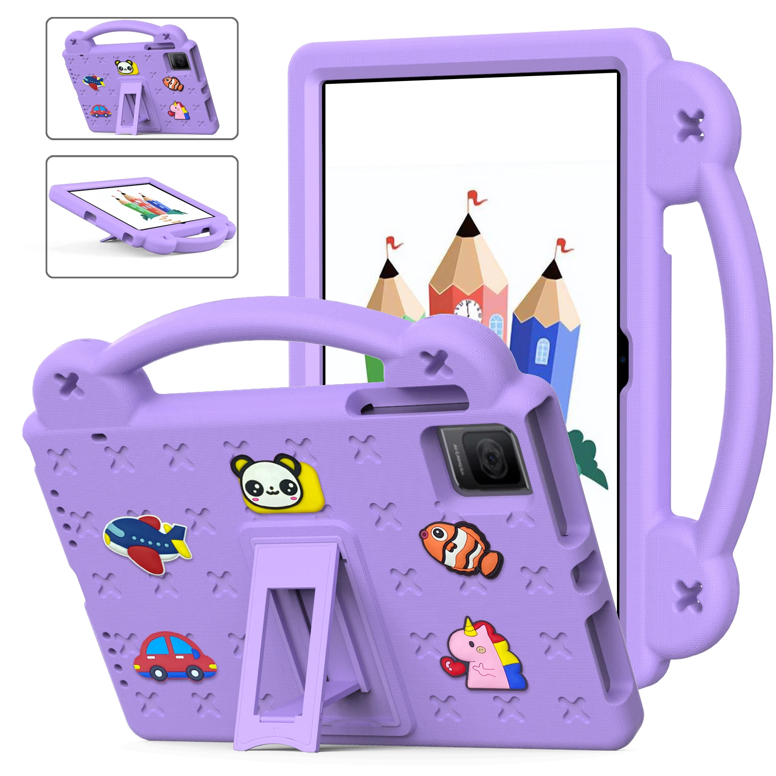 For TCL NxtPaper 11/Tab 10 Gen2 /Tab 8 Gen2 Plus Kids Protective Case with Handle & Stand, Shockproof Cover for 8-11 inch Tablet