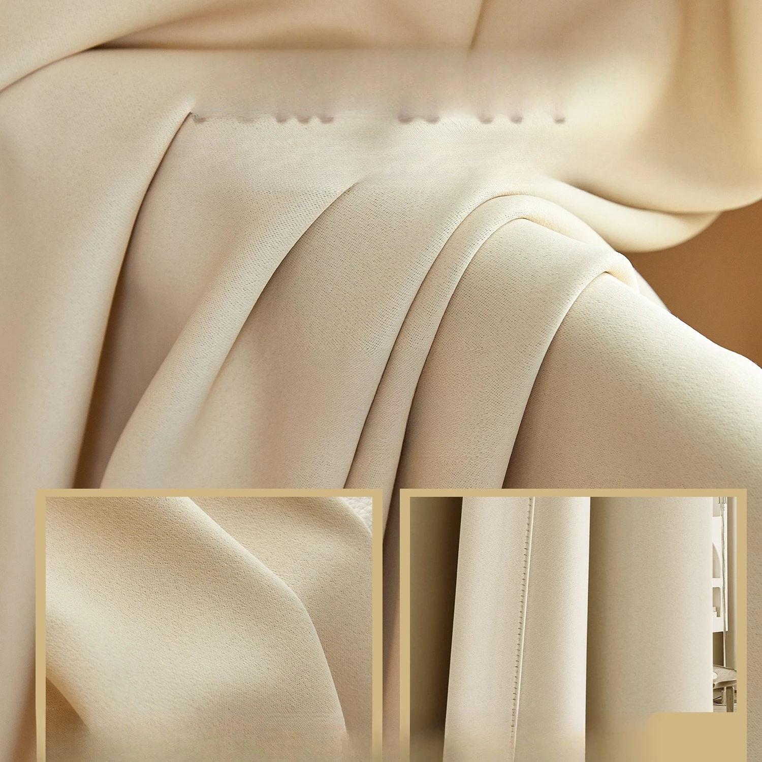 

Light Luxury Modern Simple and Exquisite High-precision Blackout Balcony Bedroom Sunscreen Polyester Finished Curtains