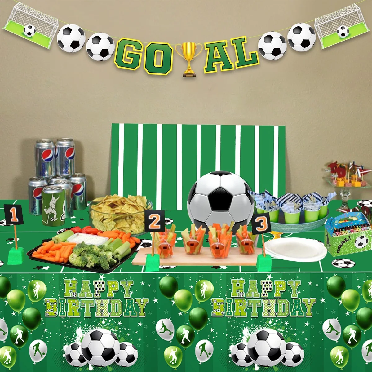 220×130cm Football Plastic Tablecloth Field Sports Soccer Party Decor for Boy Kid Birthday Party Decoration Sport Theme Supplies