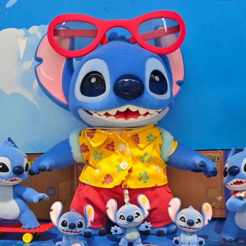 

25 см натуральная Disney Hello Stitch летняя серия милая виниловая Коллекционная фигурка большая игрушка для тела Коллекционная модель подарок на день рождения и Рождество