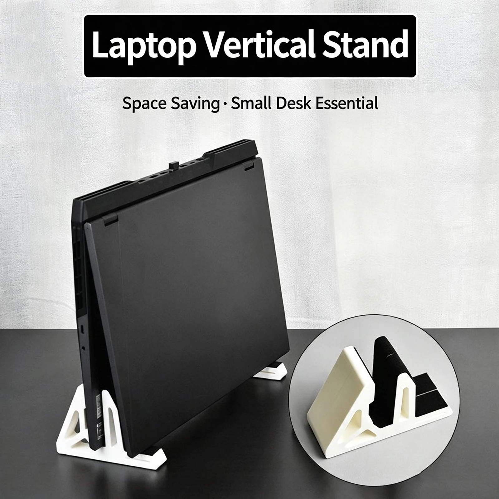 Laptop Vertical Stand Dual‑Use Desktop Holder With Anti‑Slip Strip For Laptop Tablet Phone Space‑Saving Upright Support Bracket