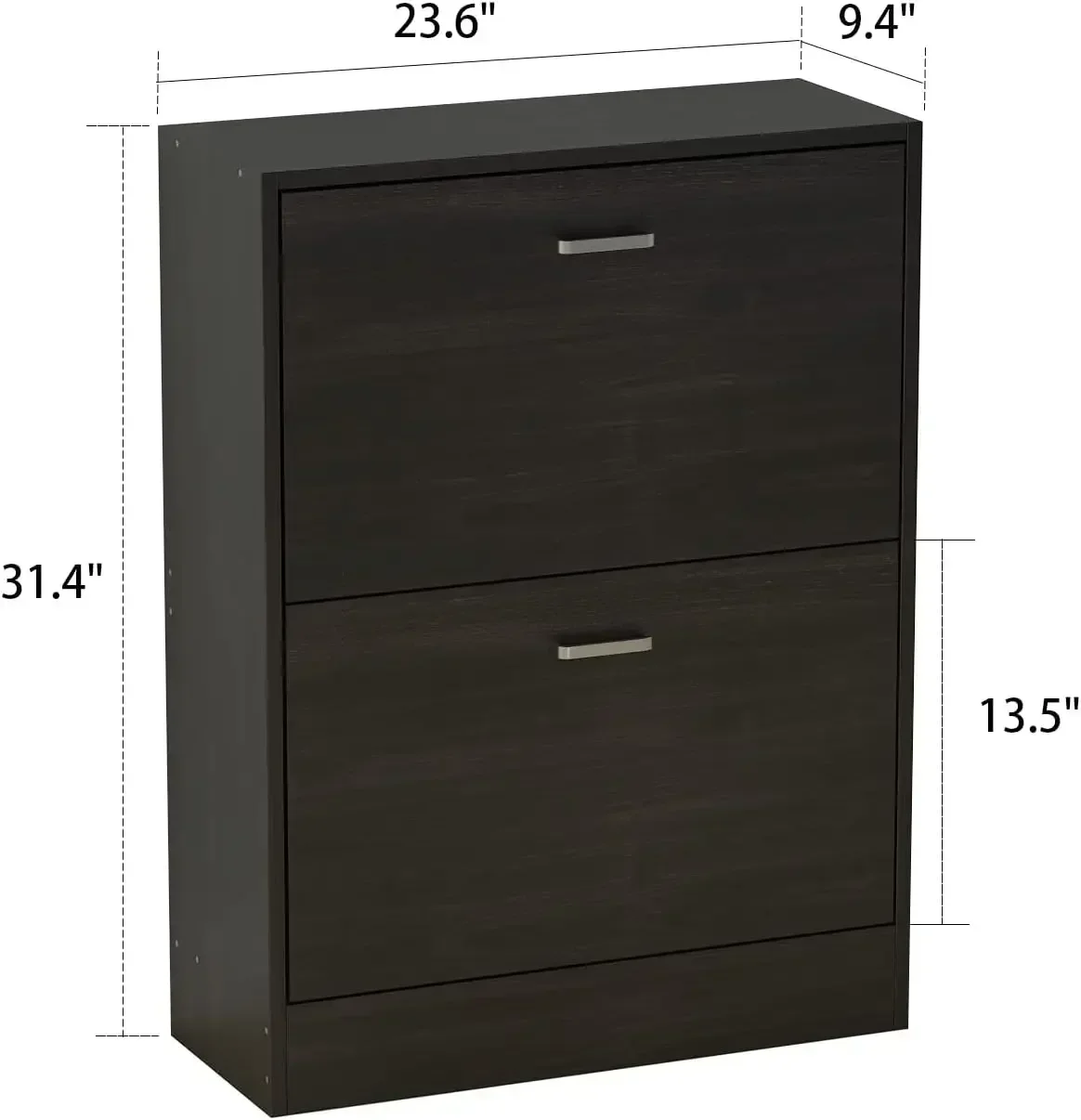 Modern Shoe Storage Cabinet with 2 Flip Drawers, Wood 2-Tier Shoe Rack Storage Organizer for Entryway, Hallway & Bedroom