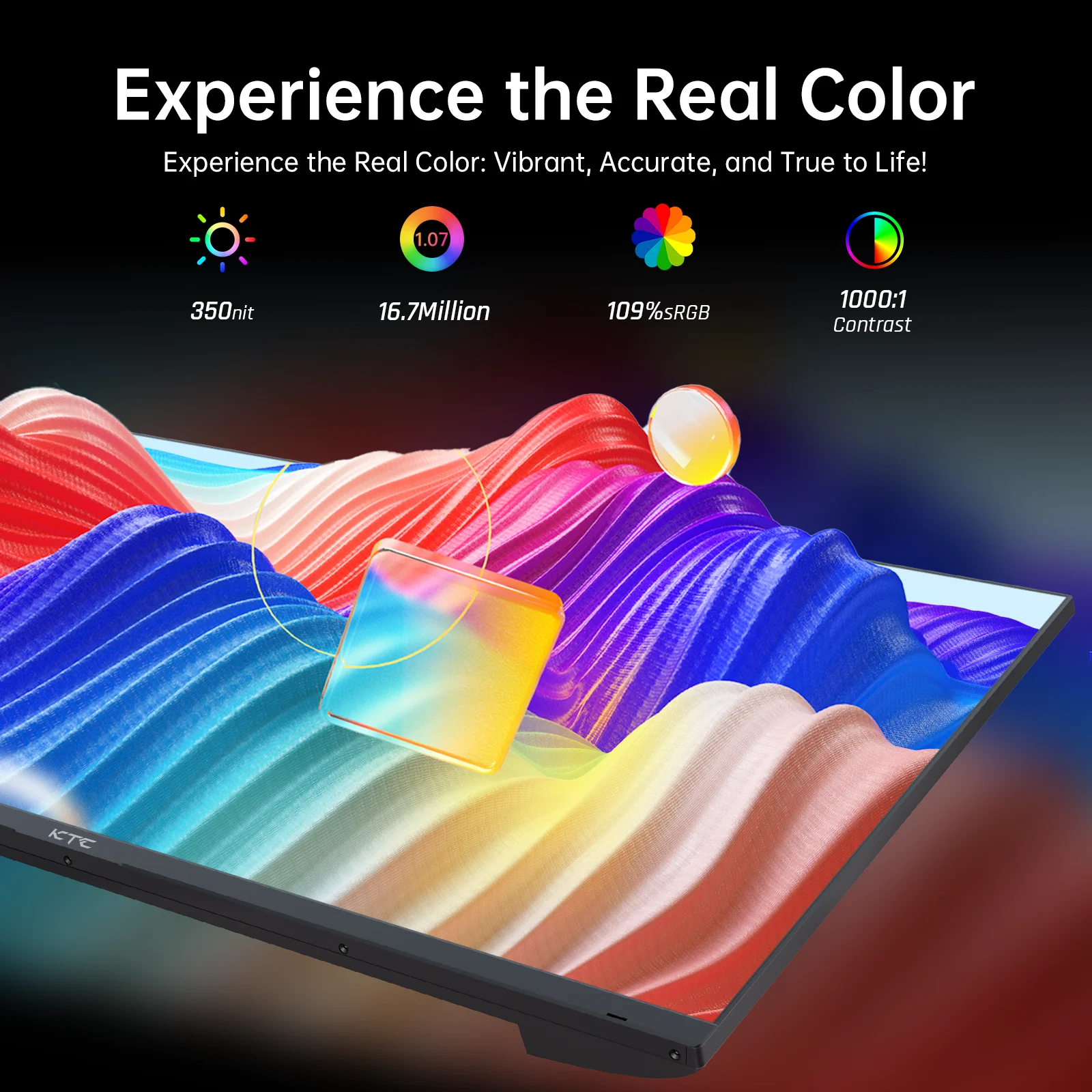 Monitor Komputer KTC 32 Inci 2K, Monitor IPS 1440p dengan Bezel Ultra-Tipis, HDR10, Freesync/G-sync, Port HDMI/DP