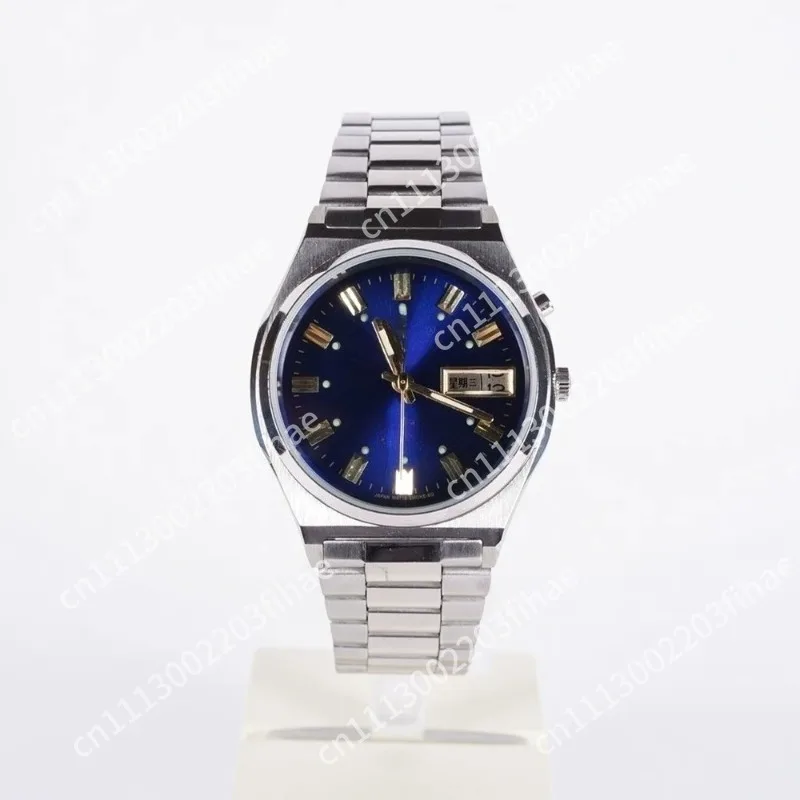 Medium-sized stainless steel luminous retro watch, men's double calendar, fully automatic mechanical watch