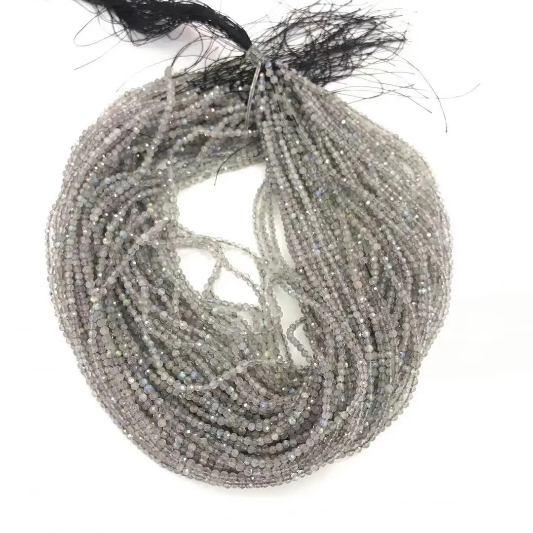 Großhandel 2-4mm Labradorit Facettierte Glatte Runde Lose Perlen Schmuck DIY Zubehör, Armbänder und Passende Perlen – Detail 5