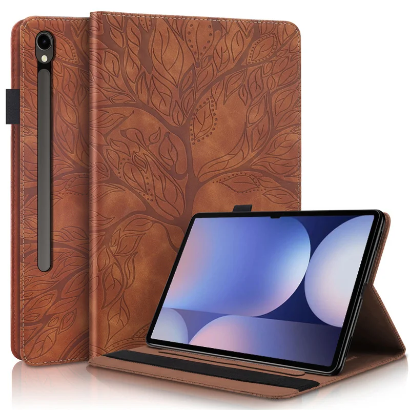 

Чехол Funda для Samsung Tab S10 FE Plus 13,1 дюйма с тиснением дерева, чехол-подставка для Galaxy Tab S10 FE Plus, чехол SM-X620 X626B