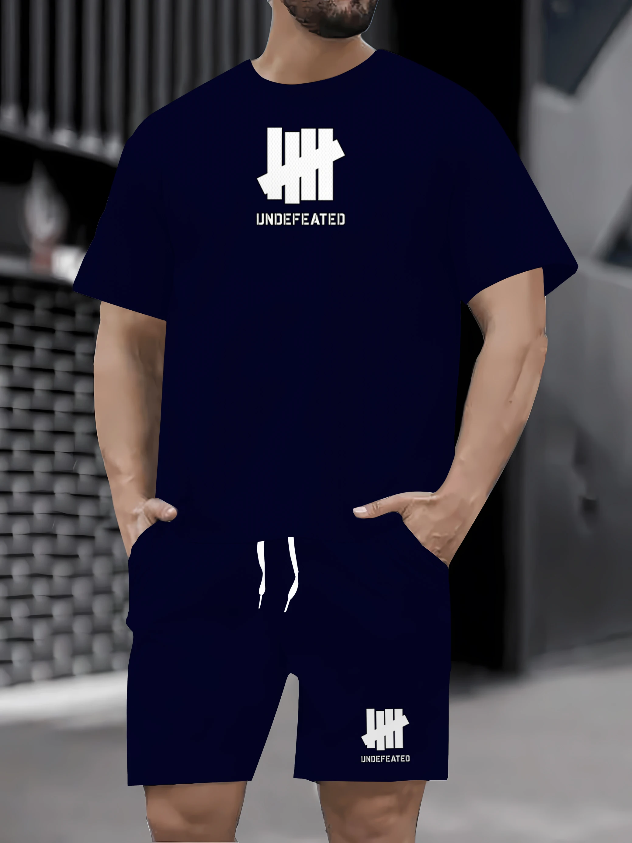 

2025 Summer New Men's Fashion Shopping Soft, Comfortable, Breathable Summer Set High Quality T-shirt+Shorts Set Sports Jogging S