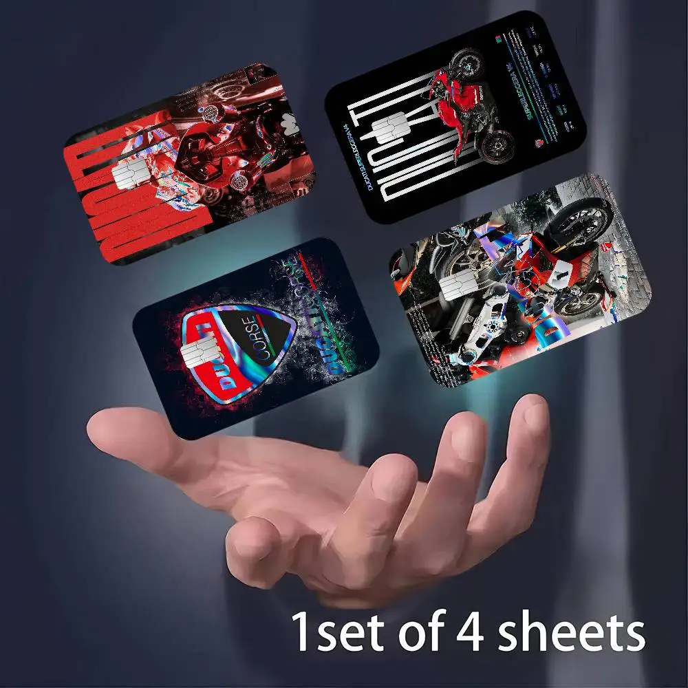 D-Ducaties Racing Motorcycle Anime Cartoon Sticker Film Skin for Credit Card Debit Bank Bus Card