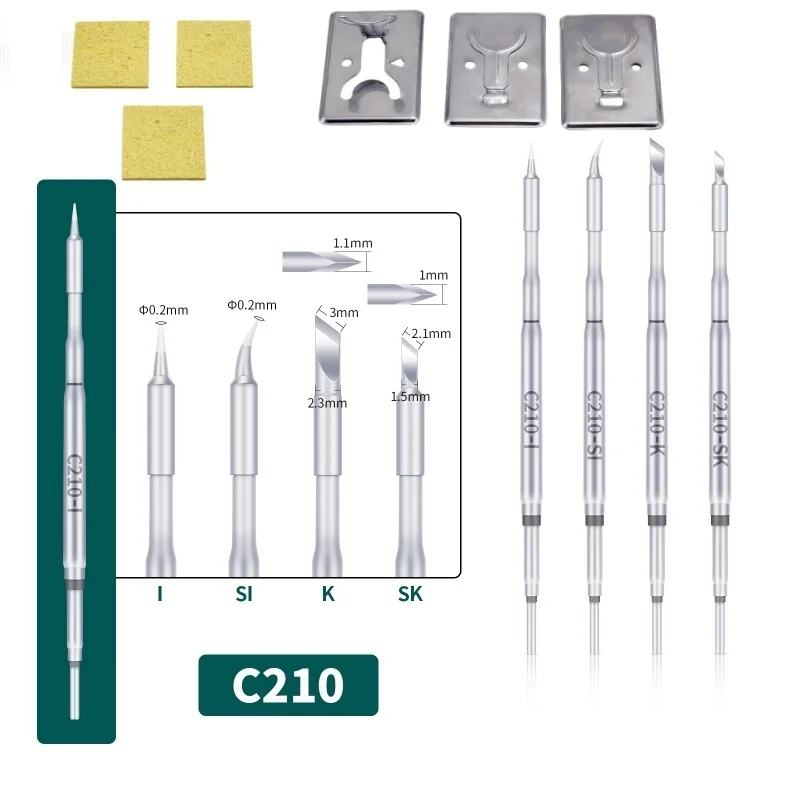 

YIHUA C210 Soldering Iron Tips 210 Heating Core I/K/Si/SK Efficient Heat Conduction for welding station repair