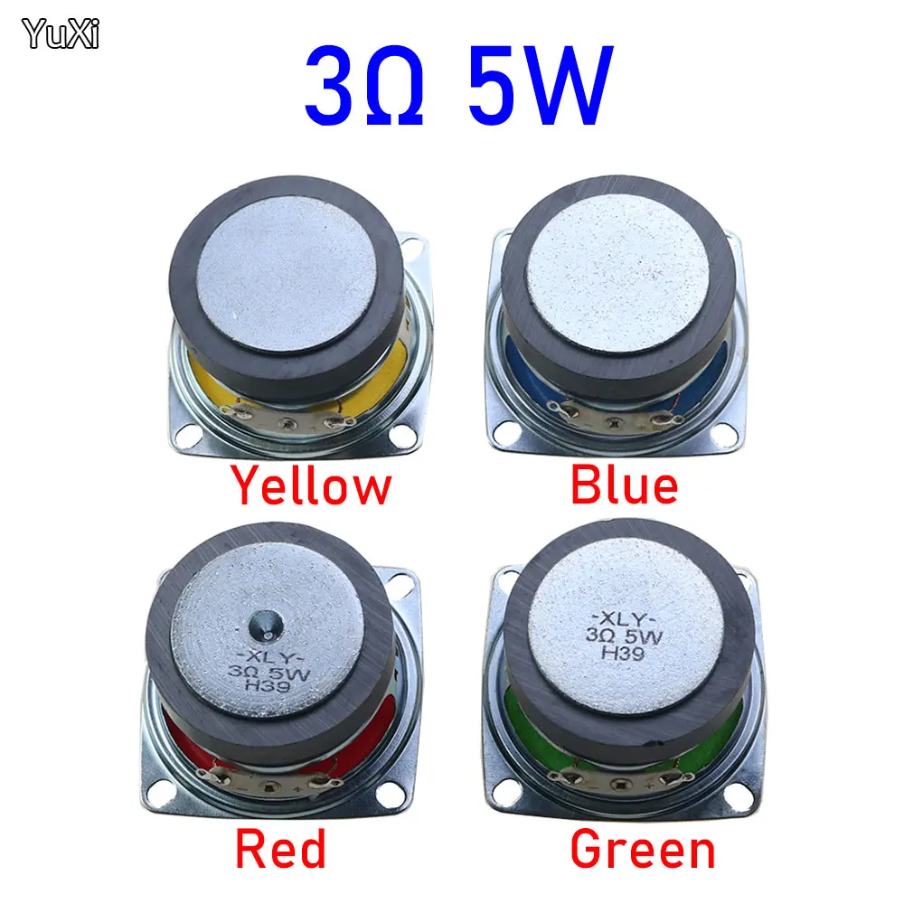 YUXI 1PCS 3Ohm 5W 53MM Musical Flowerpot Loudspeaker 45mm External Magnetic Speaker Foam Yellow Blue Red Green Edge Bright Cap