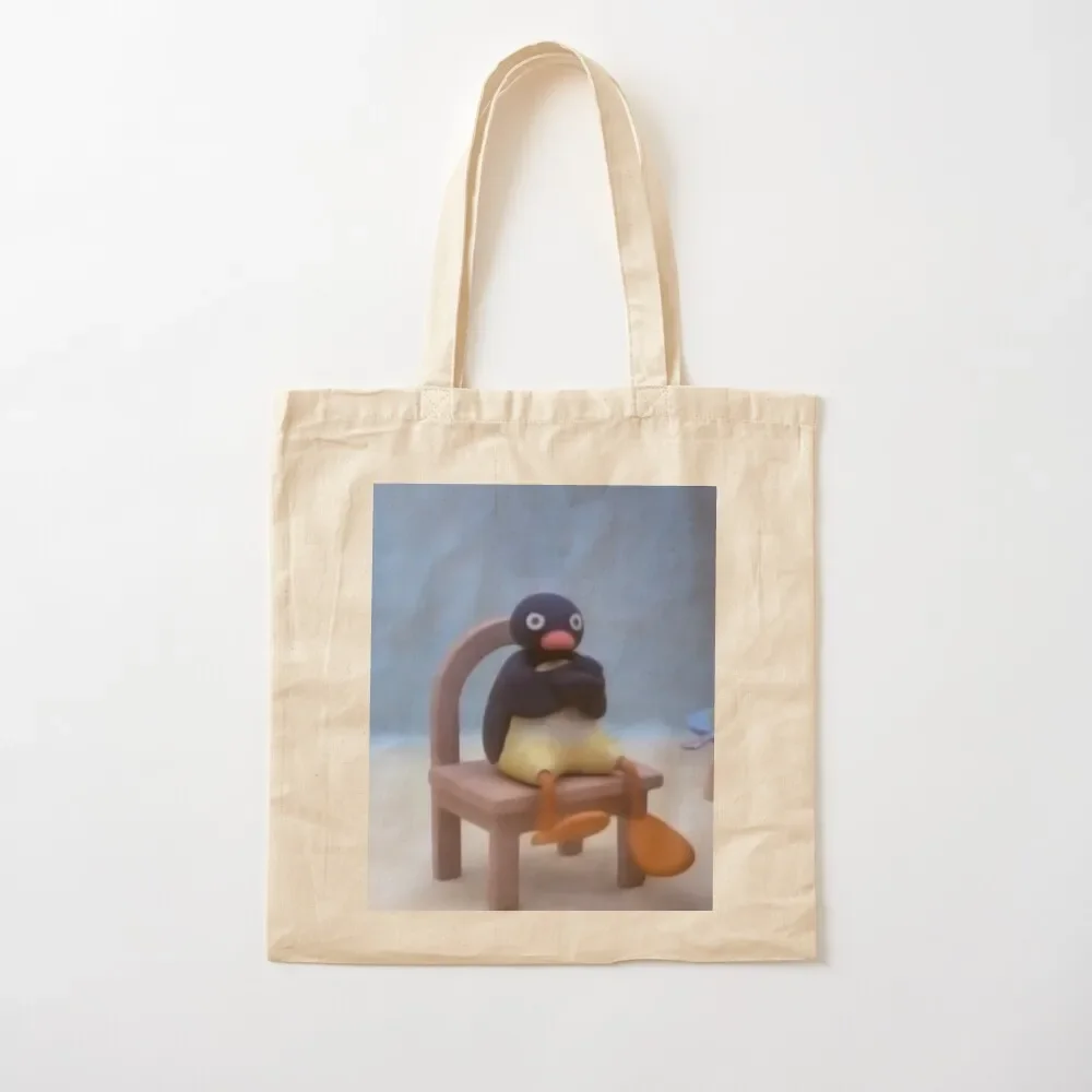 

Angry Pingu Tote Bag canvas tote Women's shopping screen great