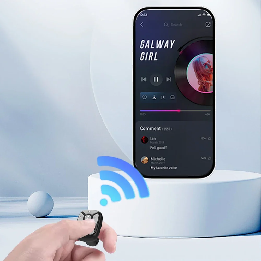 ZLRLMHY-Doigt de télécommande compatible Bluetooth pour téléphone portable à distance Tiktoks, vidéo Selfie Stick, contrôleur de caméra
