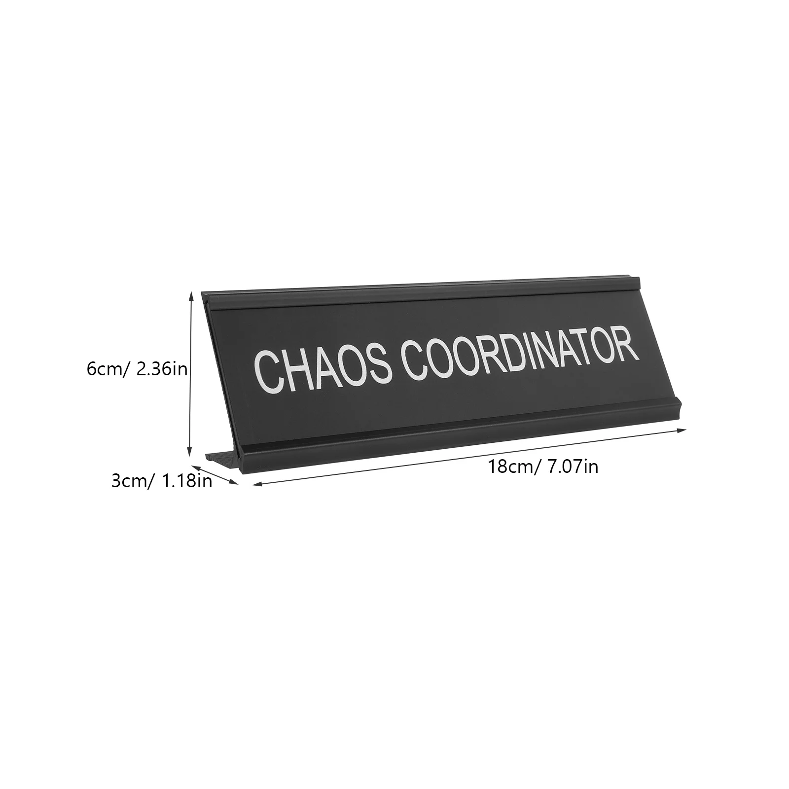 Rustic Office Sign L Shaped Desk Plaque for Women Funny Chaos Coordinator Name Plate Decor Home Office Supplies Aluminum Alloy