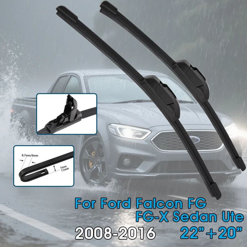 Lâminas de limpador de carro 22 "+ 20" para ford falcon fg FG-X sedan ute 2008-2016 pára-brisas lâminas da janela dianteira acessórios do carro