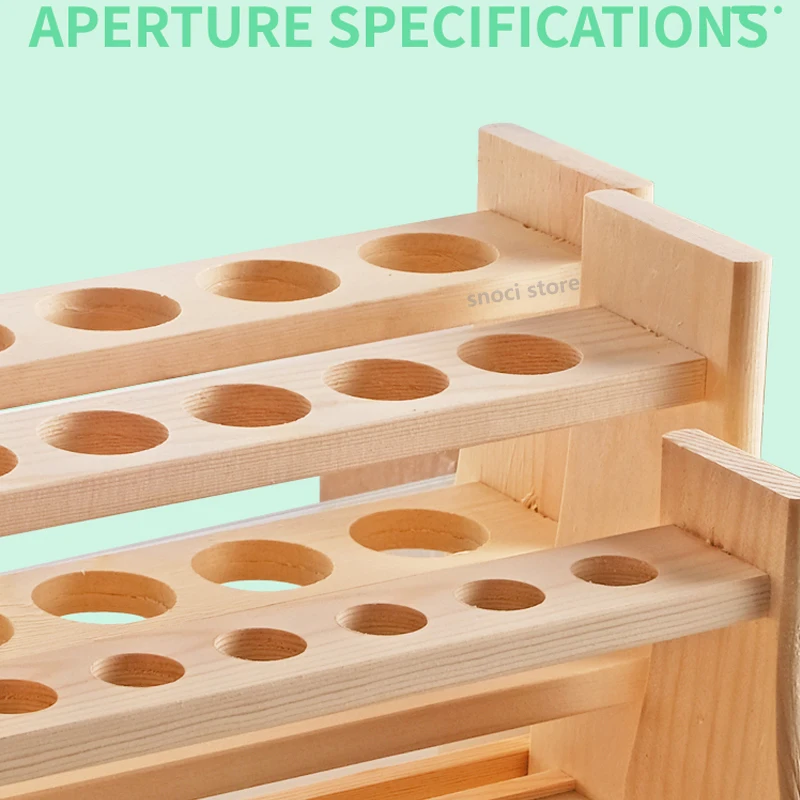 Wooden Test Tube Rack 6/12 Holes Holder Support Burette Stand Laboratory Test tube Stand Shelf Lab School Supplies, 1pcs