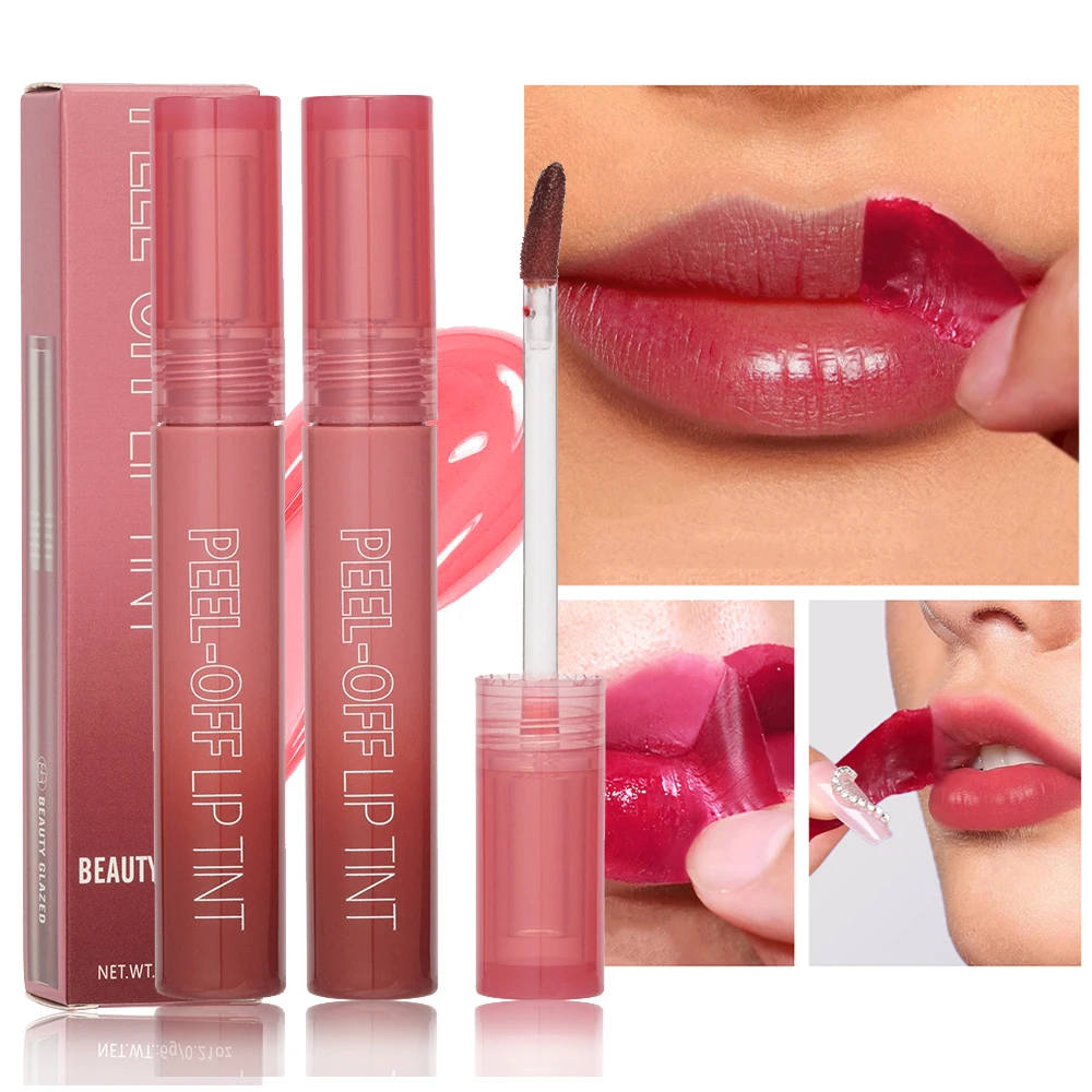 Pintalabios líquido despegable de 6 colores, resistente al agua, de larga duración, increíble brillo de labios, maquillaje Sexy para mujer, máscara de labios cosmética