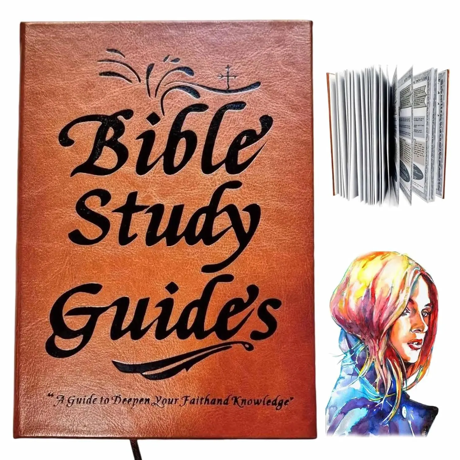 Guía de estudio bíblico de 66 páginas, diario devocional, un plan de estudio bíblico de longitud anual para mujeres, citas de escritura, cuaderno religioso