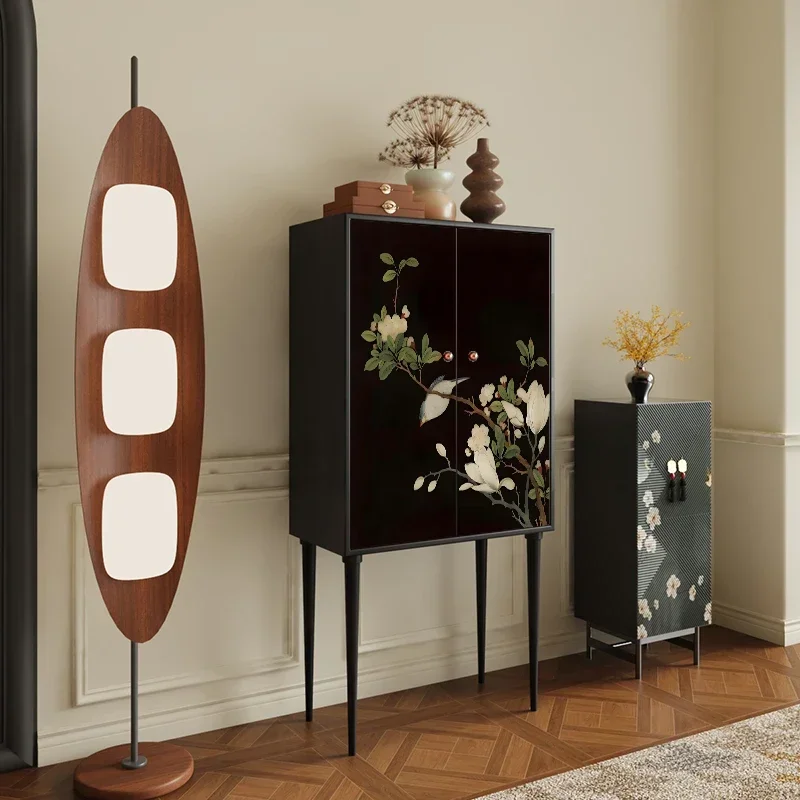 

French retro solid wood bedroom against the wall household locker high-foot storage cabinet