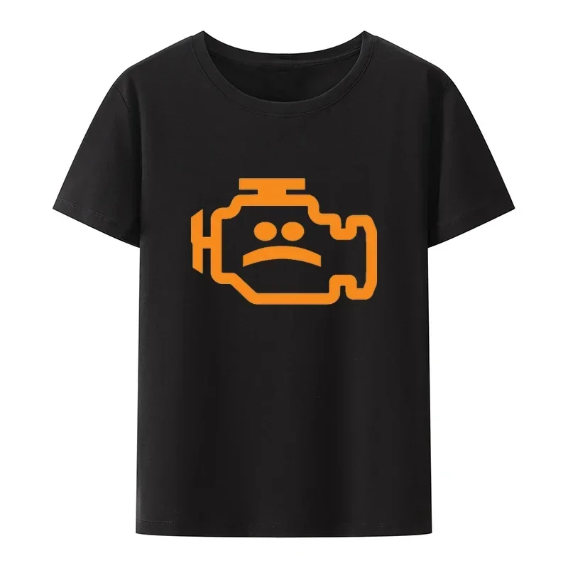 Funny check engine light man T-shirt new summer short sleeve O-neck men mechanic repair tops unisex casual Camisetas