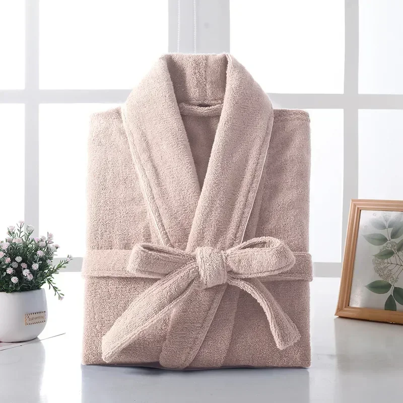 Bathrobe Absorbent Waffle Lightweight Robe Bath Thick Men 100% Gown Cotton Long Towel Terry Sleepwear Women Dressing