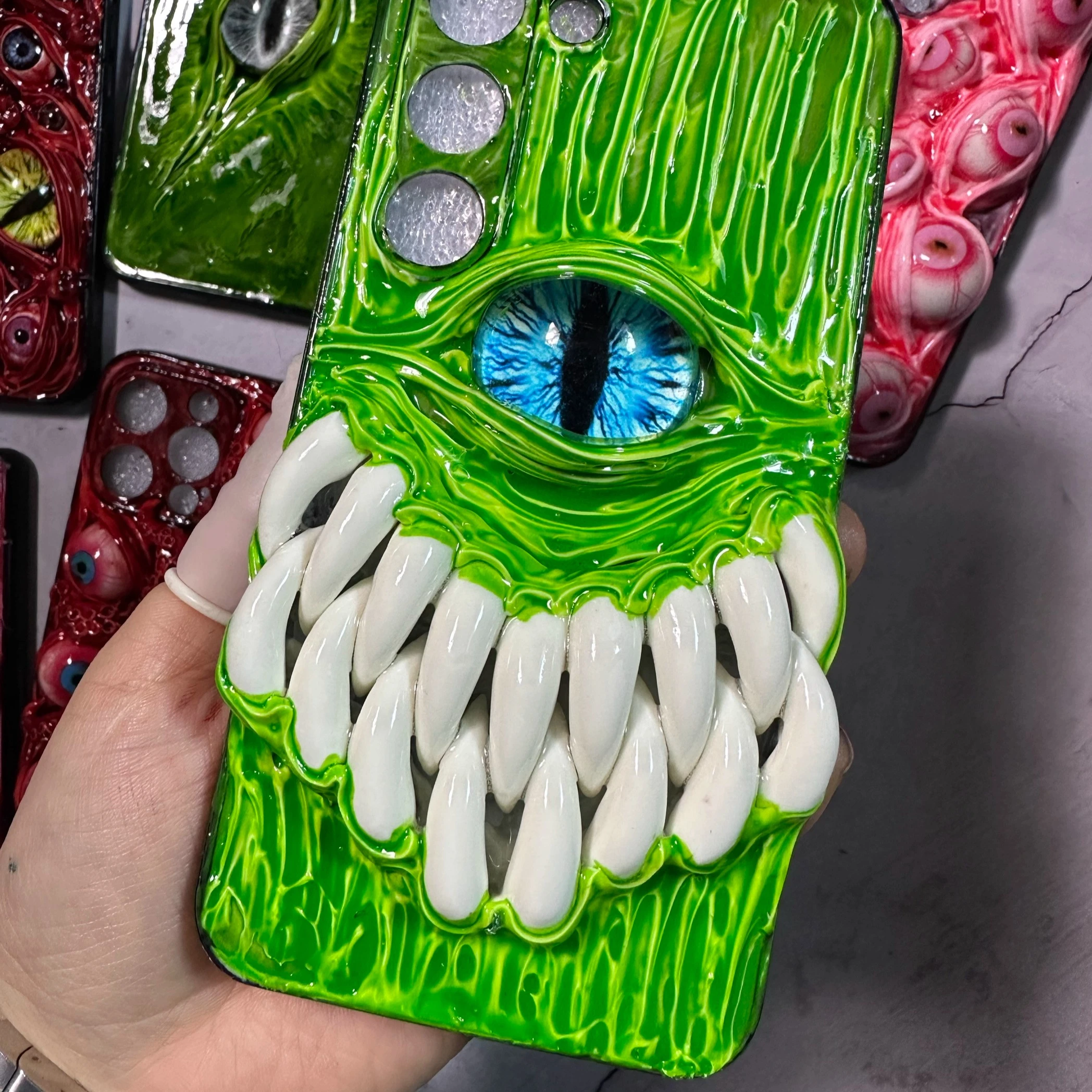 4016 اليدوية ثلاثية الأبعاد Cthulhu القوطية جراب هاتف الرعب الفن فريد الظلام الخيال ملحق هدية آيفون Xiaomi هواوي سامسونج #5