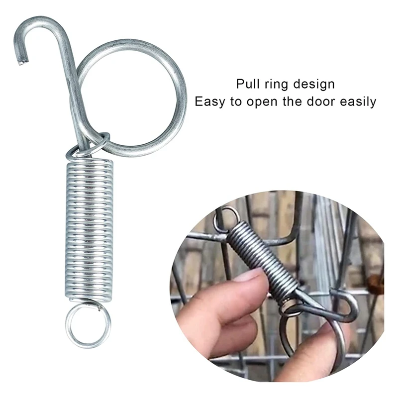 Pack Of 4 75Mm Metal Finger Snap Hooks One-Handed Cage Door Snap Hooks