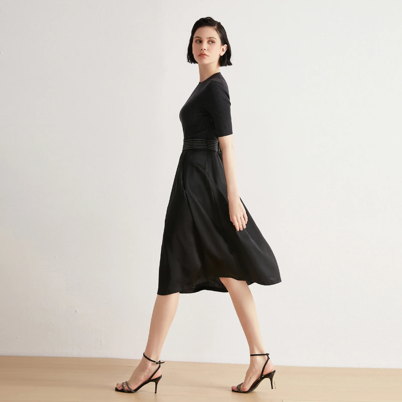 Pop BC-64 Designer Clothing Ladies Merino Wool Silk Casual Elegant Dress Womens Manufacturers For Clothing Brand