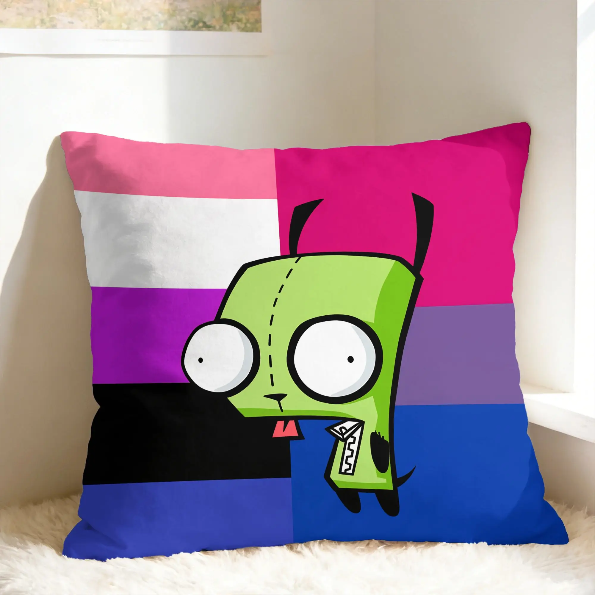 I-Invader ZIM Anime Pillow Case  Square Pillow Cover Retro Trendy Pillowcases For Couch Sofa Bedroom