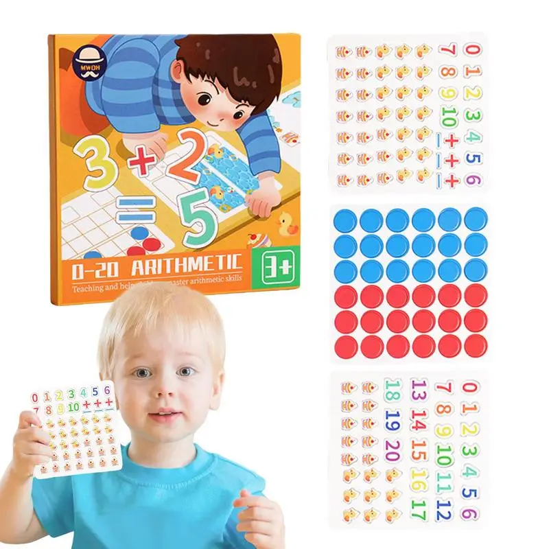 Juegos de matemáticas para niños, diseño de dibujos animados, juguetes educativos de suma y resta, juegos de conteo de números, manipuladores de matemáticas para guardería