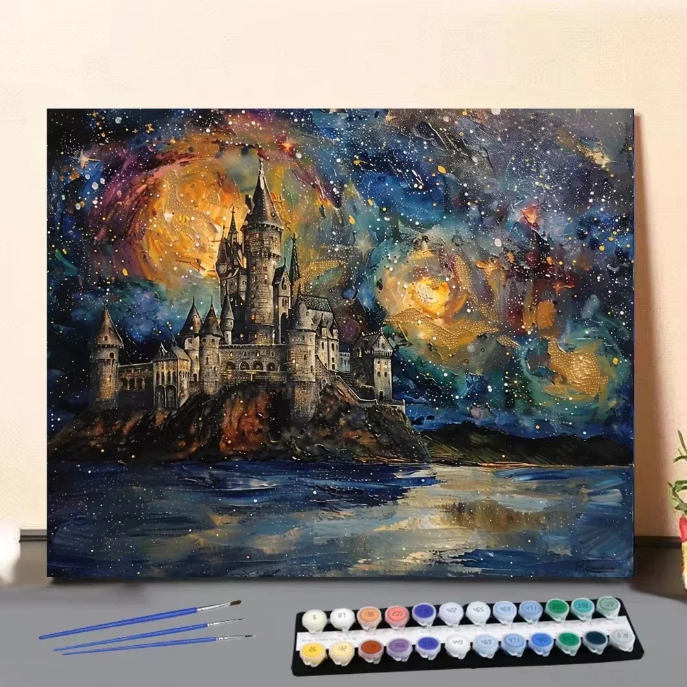 pintura-por-numeros-castelo-sob-as-estrelas-arte-cultura-pintura-digital-artesanal-adulto-criancas-presente-decoracao-de-parede-arte-digital