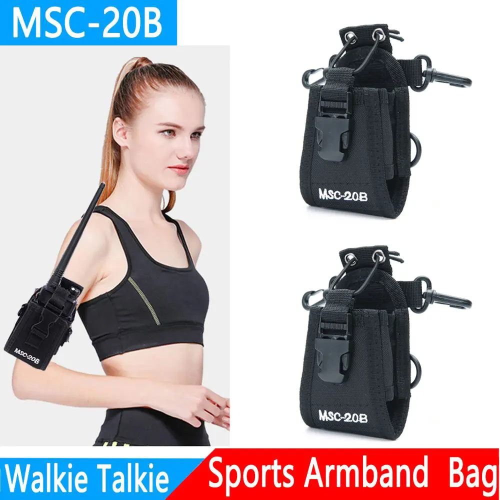 2PCS Abbree MSC-20B di Nylon Multi-funzionale Portatile Radio Cassa Del Supporto della Custodia per Armi per BaoFeng UV-5R UV-82 BF-888S Walkie Talkie