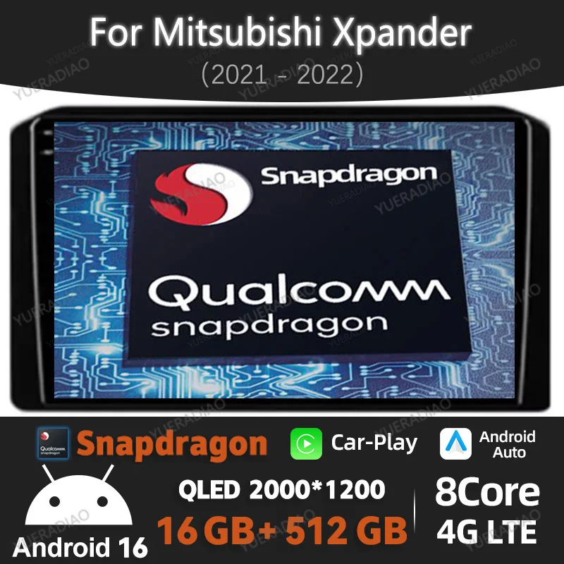 Android 16 Car Radio For Mitsubishi Xpander 2021 - 2022 Head Unit Multimedia Stereo Video Player Carplay Auto GPS NAVI 4G WIFI