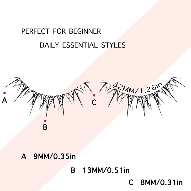رموش صناعية شفافة على طراز الشيطان الهزلي التايلاندي، رموش ناعمة قابلة لإعادة الاستخدام للحفلات التنكرية والمراحل، رموش مكياج كاملة الشريط