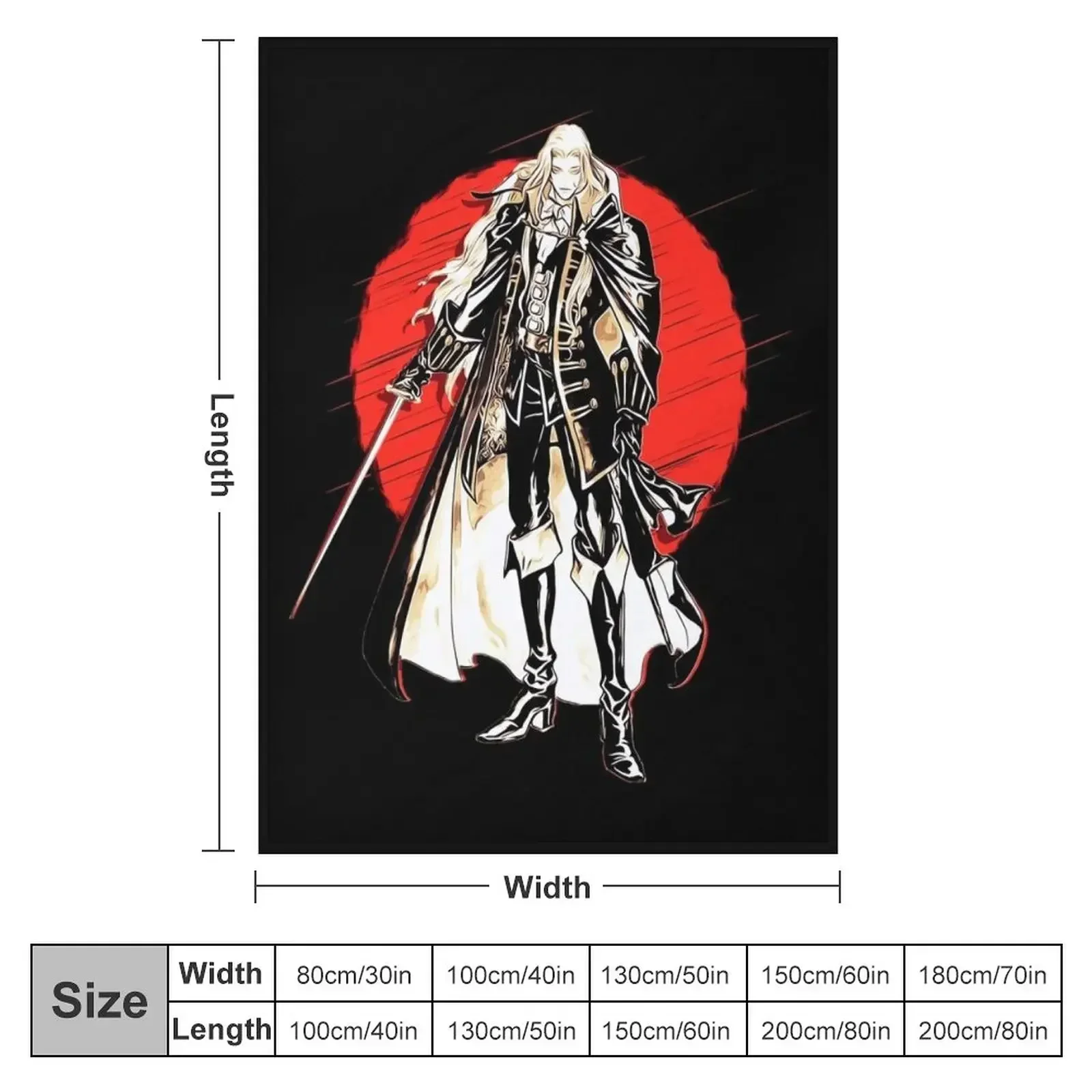 Alucard - Castlevania Throw Blanket couch cozy soft plush fuzzy picnic outdoor blanket