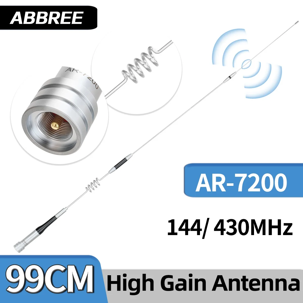 ABBREE AR-7200 Radio móvil VHF UHF antena alta ganancia PL259 - imagen 2