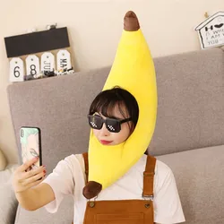 Funny Banana Party Costume Hat, Warm Cosplay Cap, Cartoon Plush Headwear, Prom Dance Headdress, Hair Accessories, Carnival