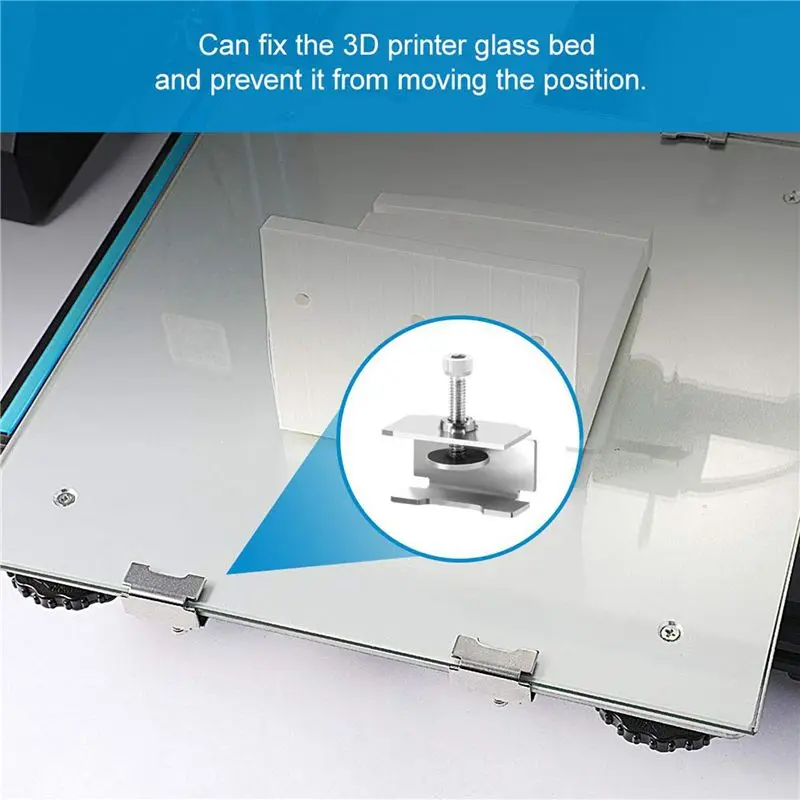 Exquisite-Glass Bed Clip Compatible With Ender 3/3 Pro/V2/3S,Ender 5/Pro, Adjustable 3D Printer Clip Clamp Accessories,12 Pcs