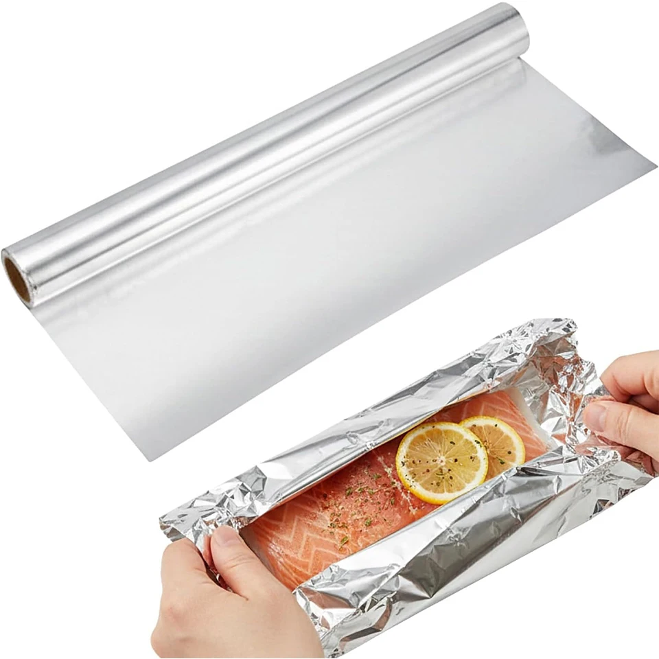 1Roll Aluminum Foil Paper Kitchen Wrap Disposable Tin Foil for Baking BBQ Grilling Air Fryer Food Storage Camping