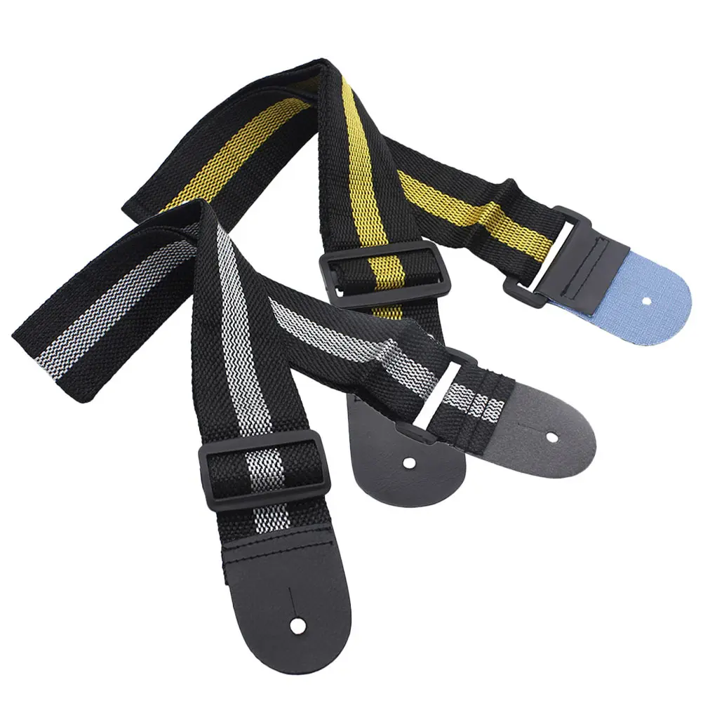

2pcs Straps Widen Bass Strap Pu Ends Adjustable -Resistant Guitar Supply Accessory Belt For Acoustic Guitar