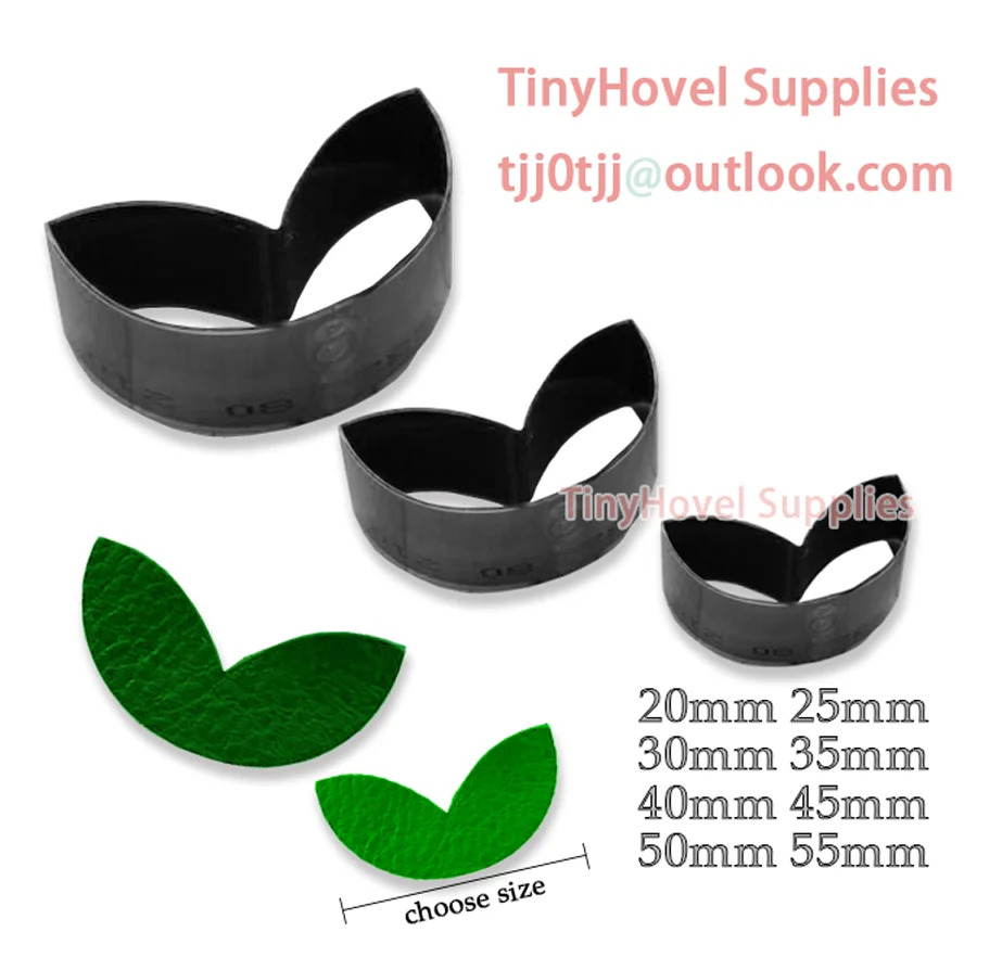 Steel Cutting Mold for Leather Crafts, Steel Punch Cutter, Leaf Shape, Rule Die Cut, 20mm-100mm