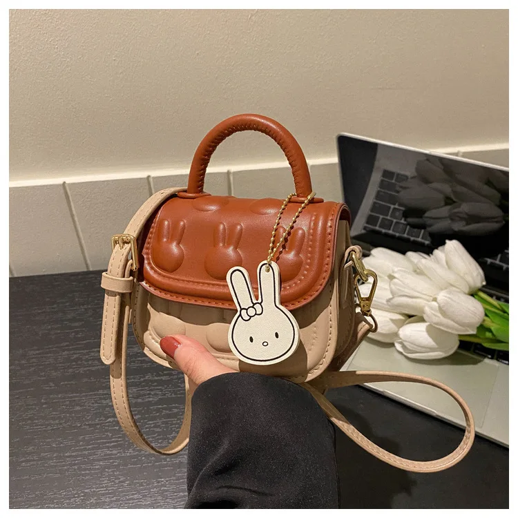 Kids Mini Small Square Bag Cute Rabbit Girl Messenger Bag Crossbody Bags Girls PU Leather Hand Bags Purses and Princess Handbags