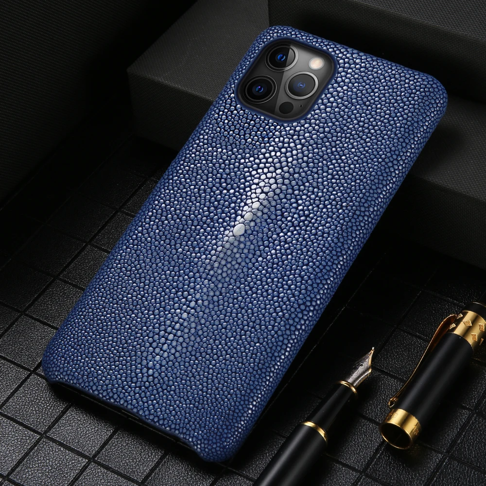 100% Original STINGRAY Leather Phone Case for iPhone 12 13 Pro Max Luxury Cover FOR iphone 13 12 MINI 11 Pro XR XS Max 8 Plus 7