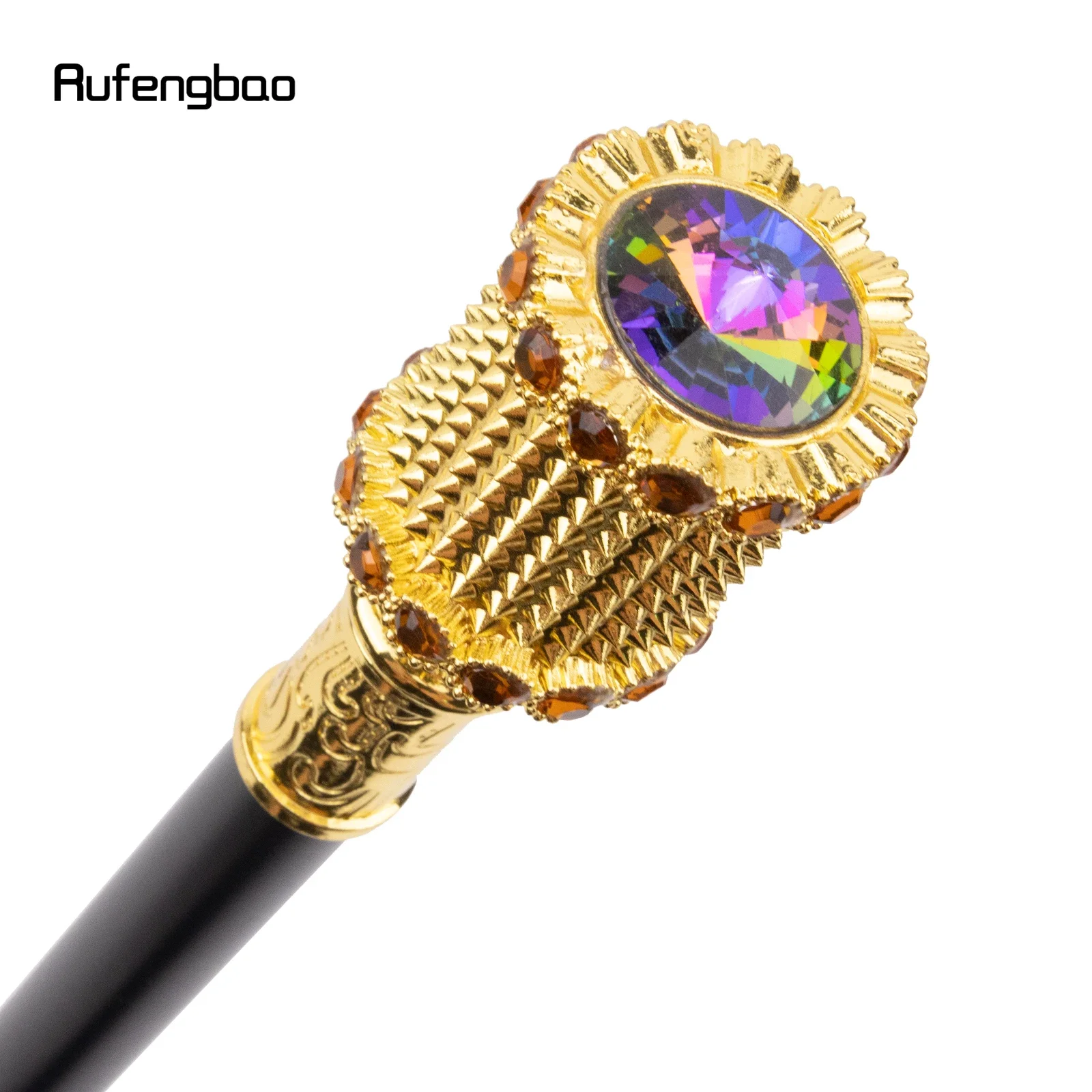 Golden Pink Artificial Diamond Stick Stage Cane Decorative Stick Cane Halloween For Cosplay And Parties, For Cosplay & Party