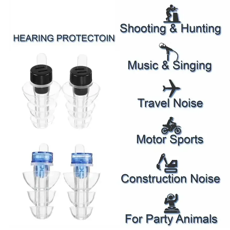 ANPWOO Noise Canceling Earplug For Concert Musician Motorcycle Hearing Protection Reusable Silicone Ear plugs