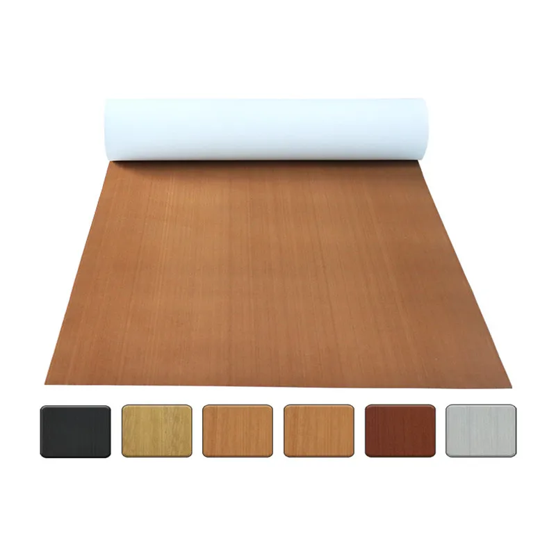 Self-Adhesive Foam Teak Decking EVA Foam Marine Flooring Faux Boat Decking Sheet Accessories Marine Gray Brown 2400x450x6mm