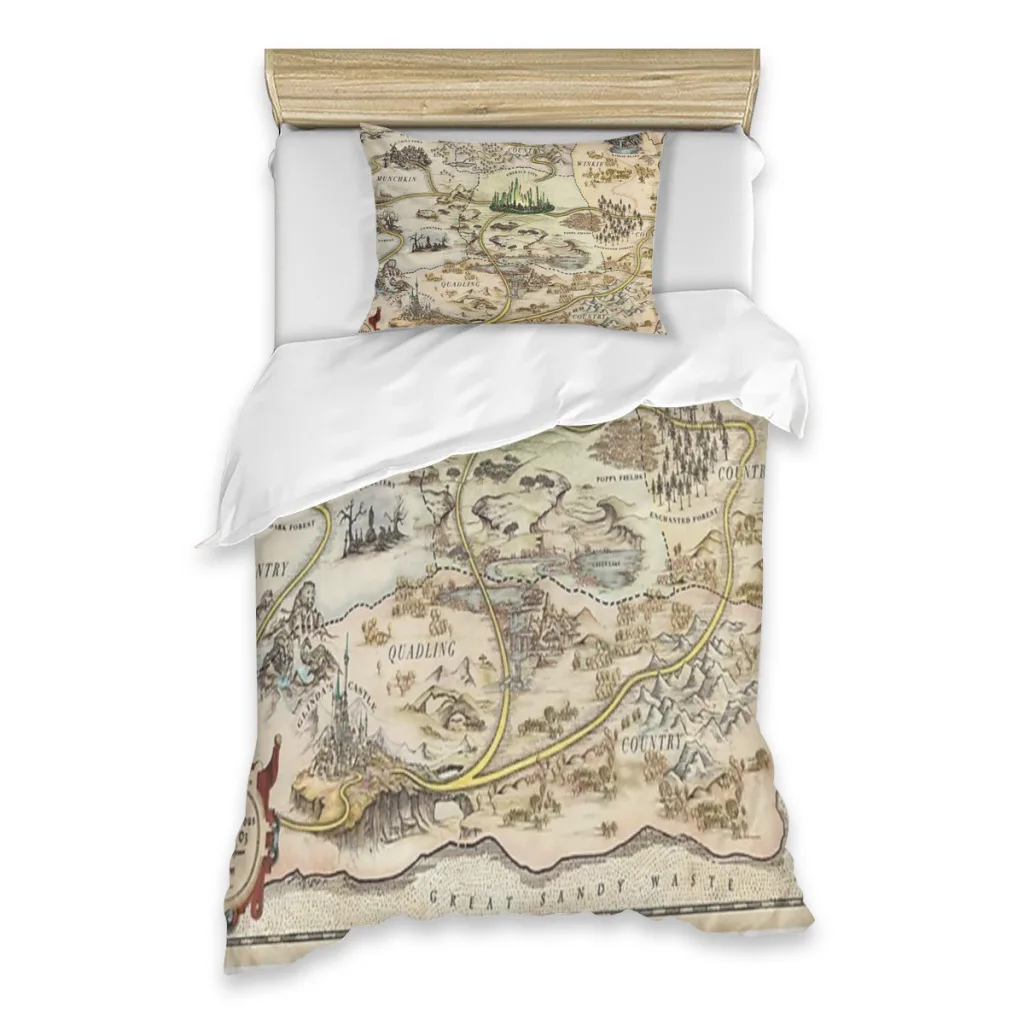 Map of OZ Bed Sheets Set  Comforter Quilt Cover Duvets Single Bedding