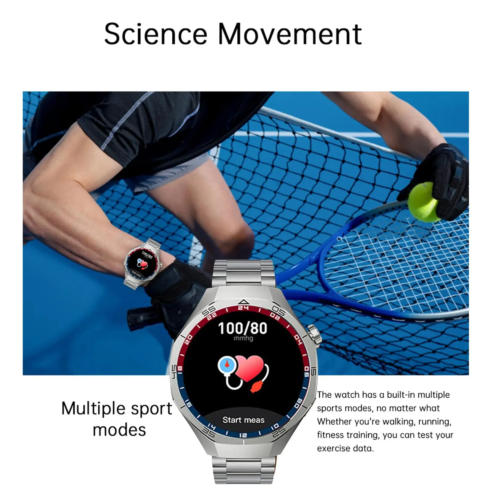 Sportuhr, Smartwatches für Damen, USB-Aufladung, extra langer Akku, voller Touch-LED-Bildschirm, Fitness-Tracker für Fitnessstudio, Laufen, Schlafen