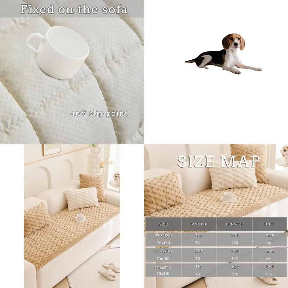 

Приятный для домашних животных пушистый чехол для дивана, геометрический коралловый жаккард, моющийся и нескользящий для собак, чехол для дивана и защитная подушка