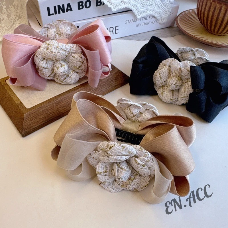 

Korean Style Camellia Double Layer Ribbon Banana Hair Clip - Women's Fashion Vertical Hair Accessories