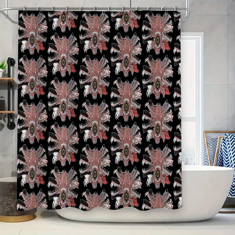 Spooky Horror Bath Curtain Gothic Demon Shower Curtain Creepy Halloween Decor Dark Fantasy Wall Tapestry Home Textile